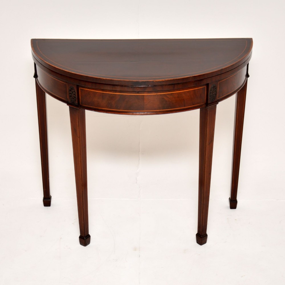 Antique Georgian Period Inlaid Mahogany Card Table