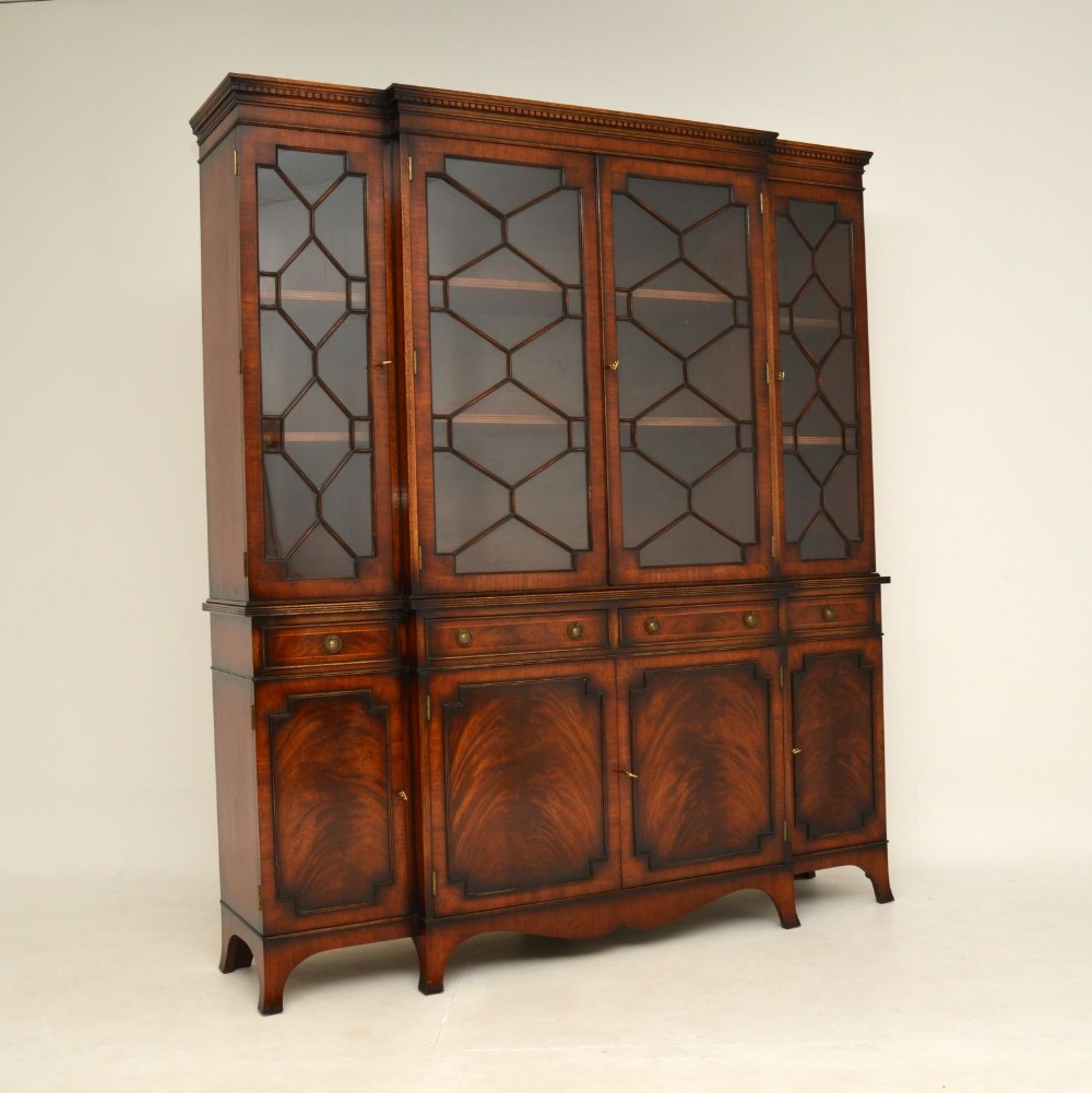 Antique Mahogany Breakfront Bookcase