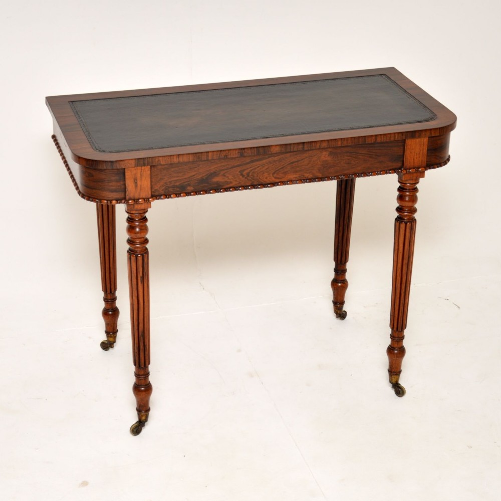 Antique Regency Rosewood Leather Top Writing / Side Table