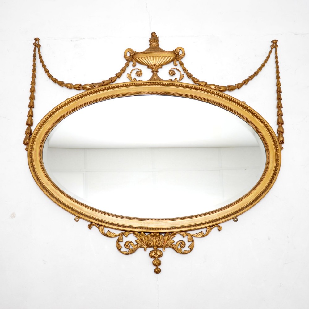 Antique Adam Style Gilt Wood Mirror