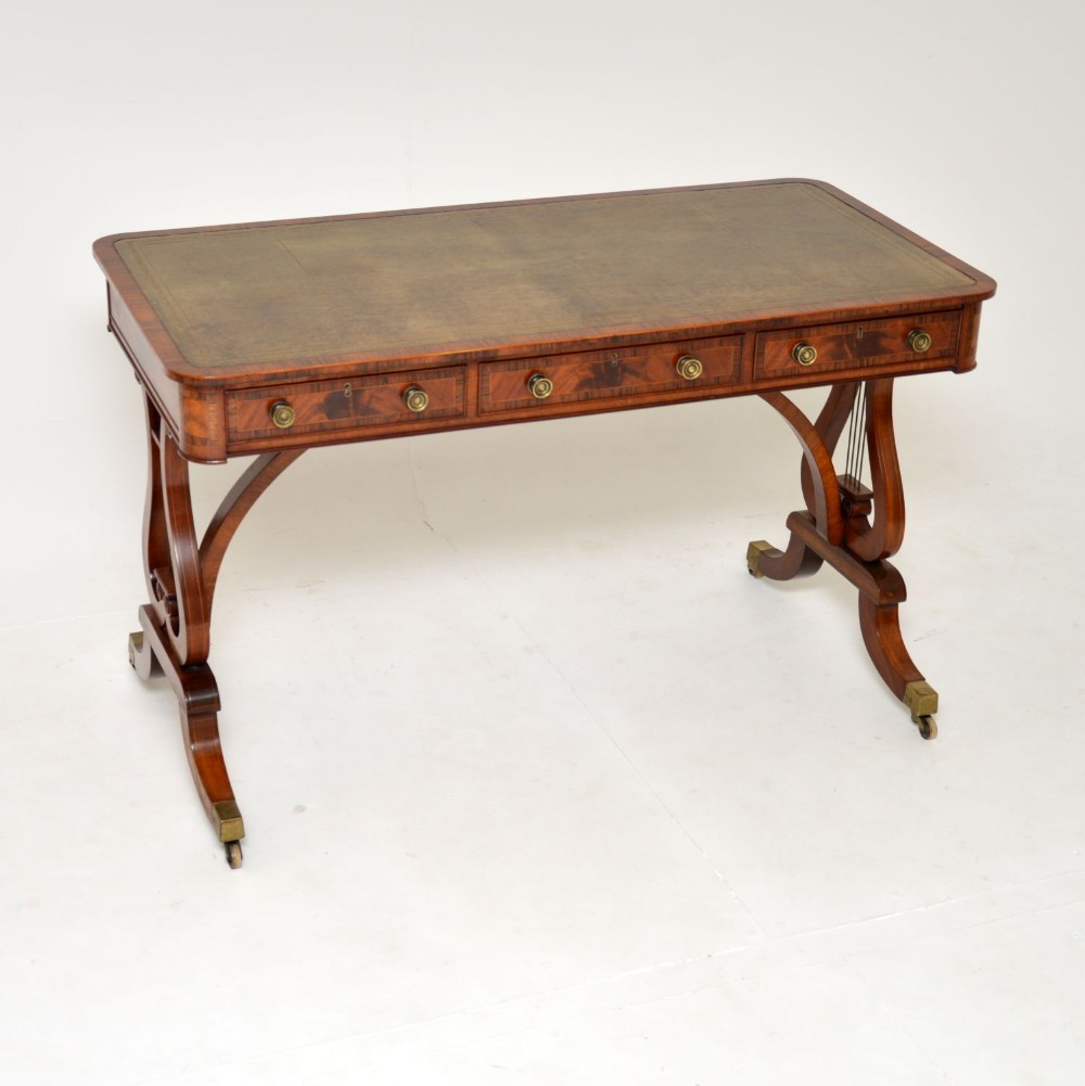 Antique Regency Style Mahogany & Rosewood Writing Table