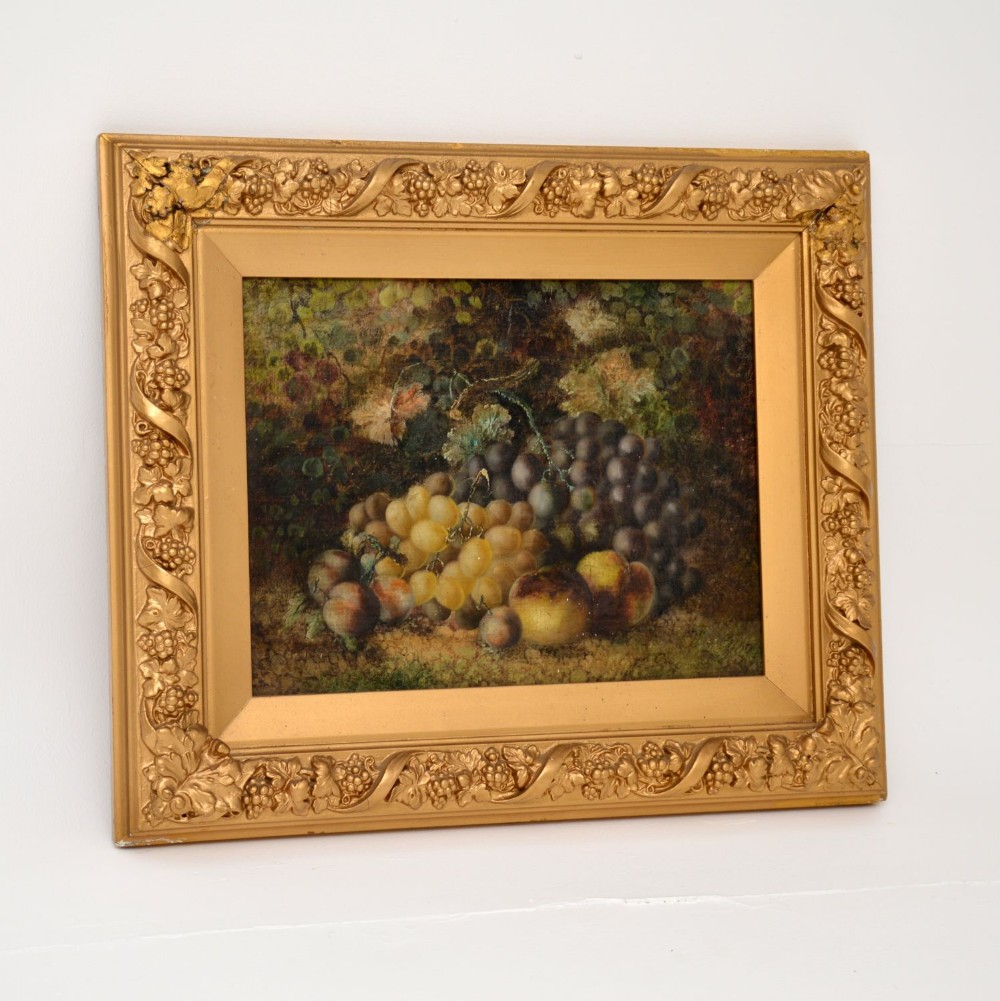 Antique Still Life Oil Painting in a Gilt Wood Frame