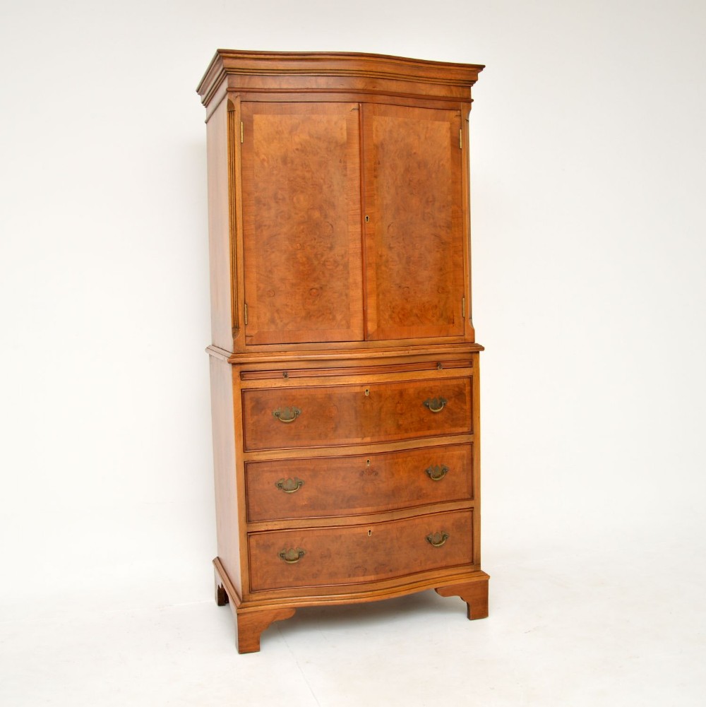 Antique Burr Walnut Cabinet on Chest