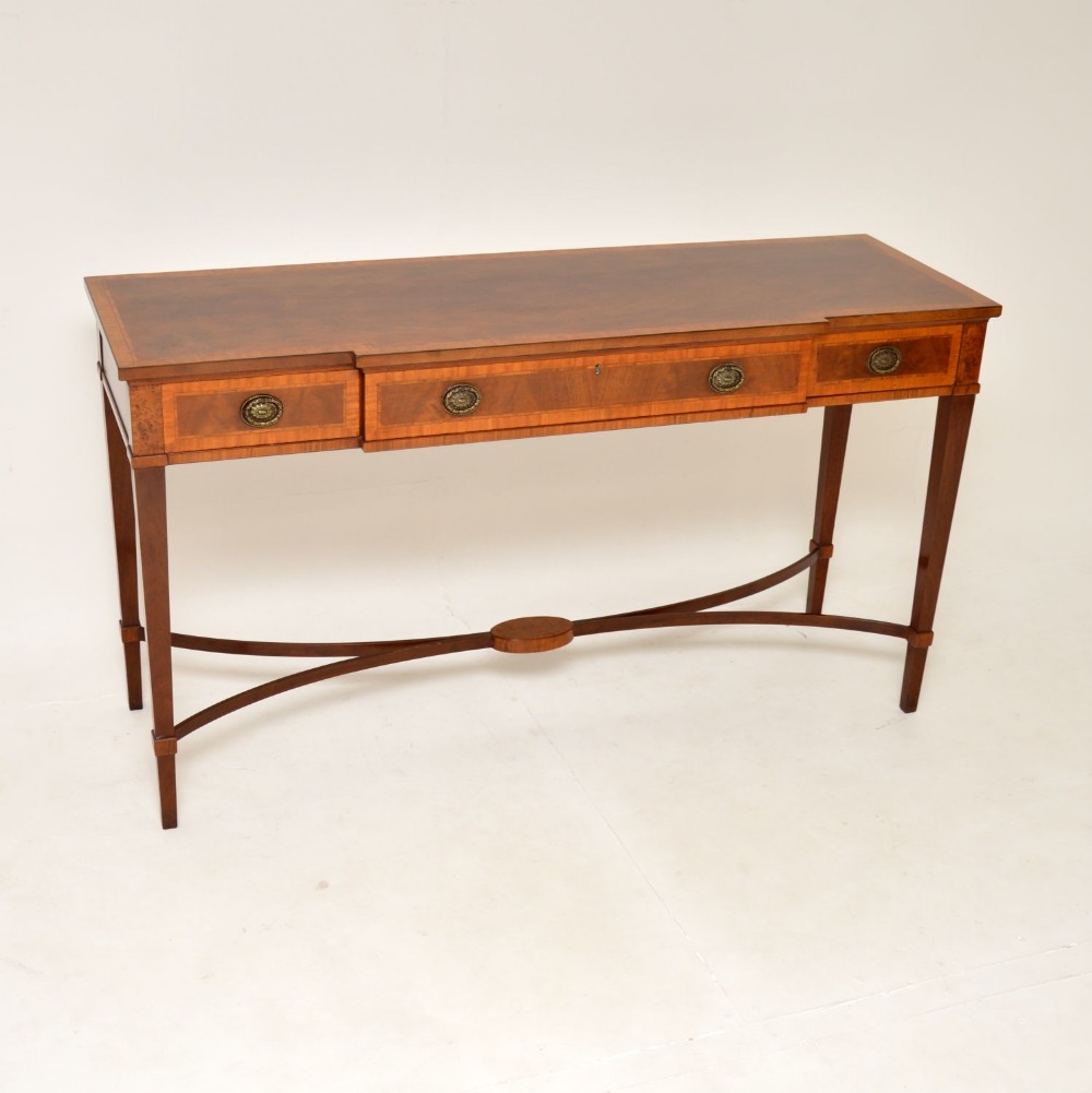 Antique Sheraton Revival Mahogany & Walnut Console Table
