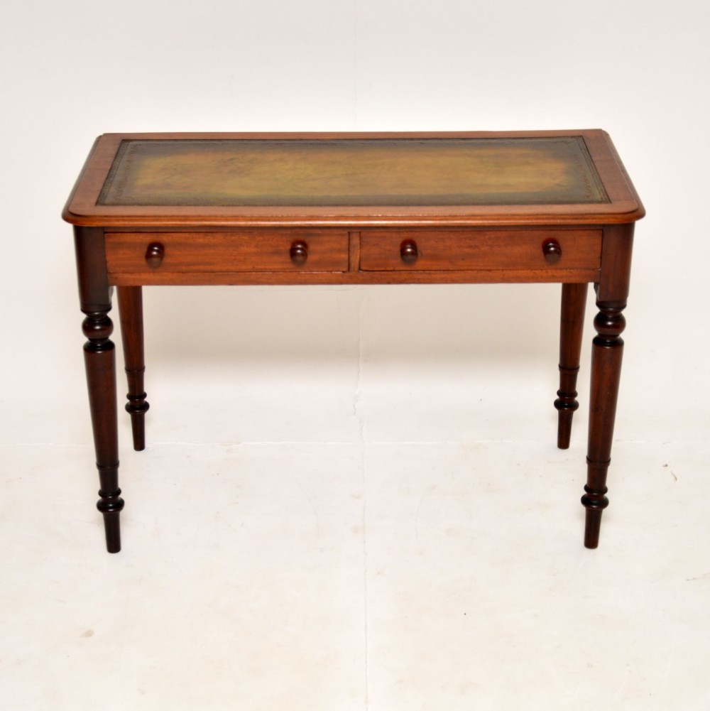 Antique Victorian Mahogany Leather Top Desk