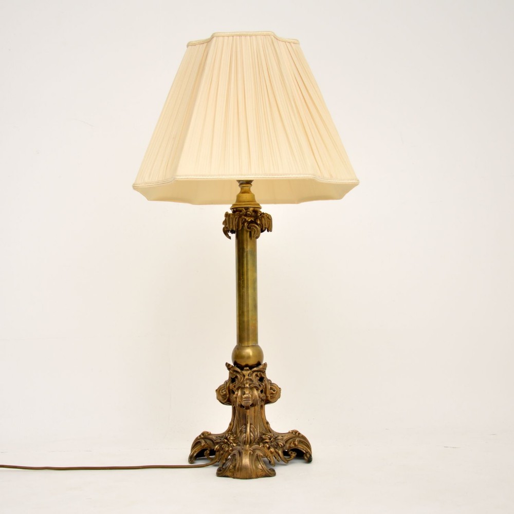 Antique Victorian Brass Table Lamp