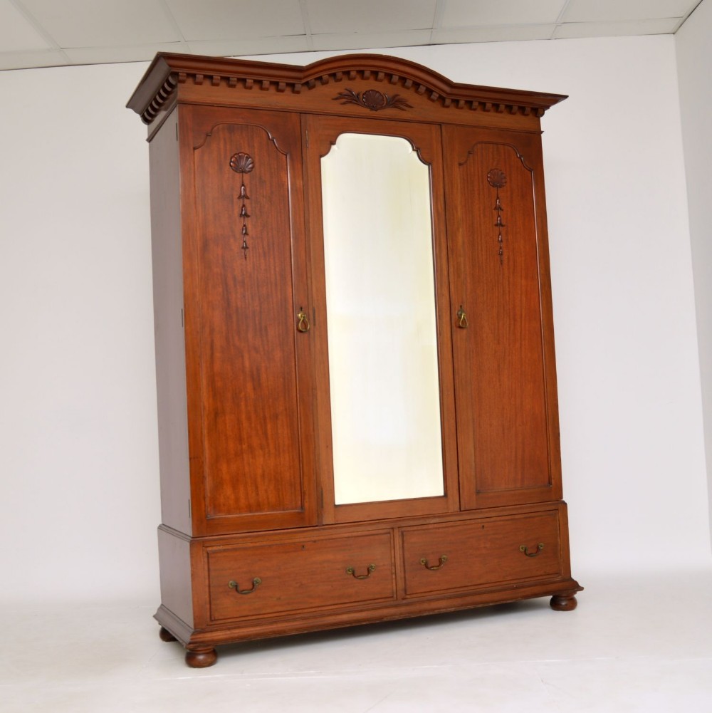Antique Victorian Mahogany Wardrobe by James Shoolbred