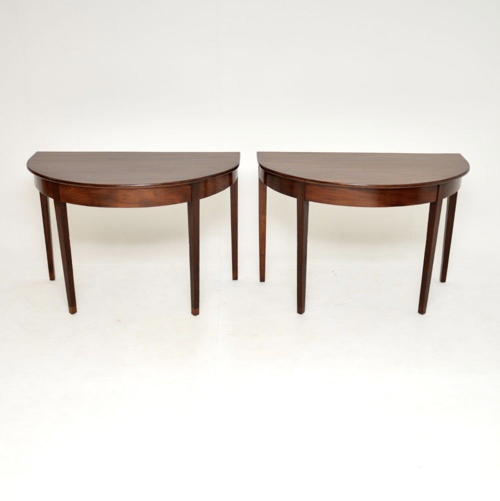 Pair of Antique Georgian Period Mahogany Console Tables