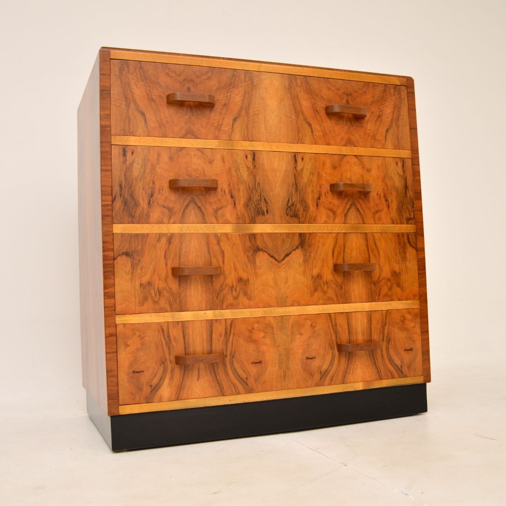 1930's Art Deco Figured Walnut Chest of Drawers