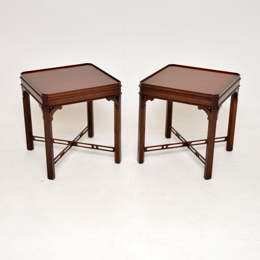 Pair of Antique Georgian Style Mahogany Side Tables