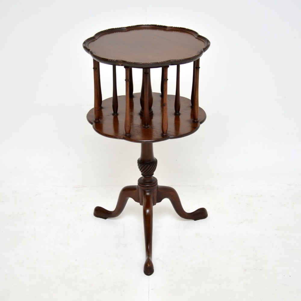 Antique Mahogany Occasional Revolving Bird Cage Table
