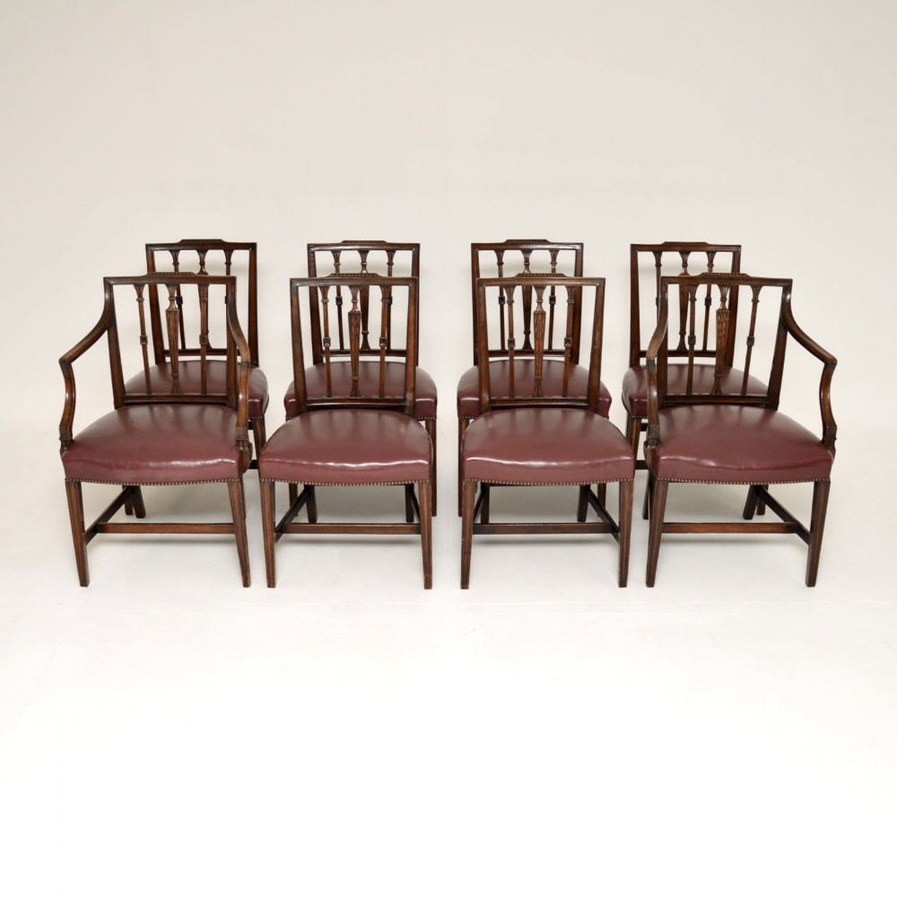 Set of 8 Antique Georgian Mahogany Dining Chairs