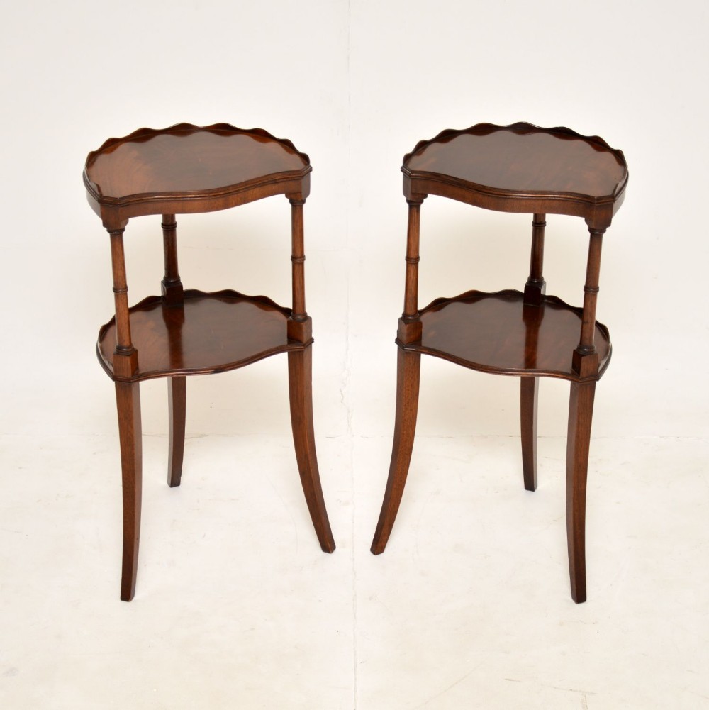 Pair of Antique Mahogany Regency Style Side Tables