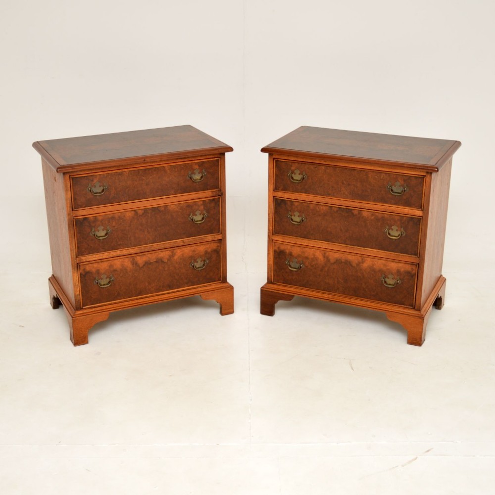 Pair of Antique Burr Walnut Chest of Drawers
