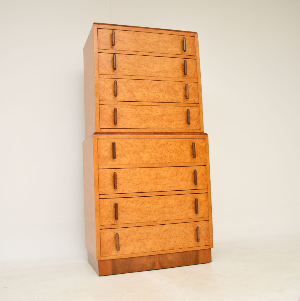 1930's Art Deco Burr Maple Chest on Chest