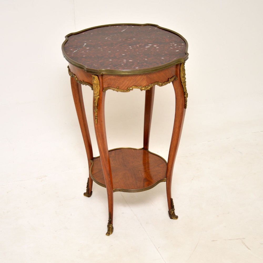 Antique French Marble Top Occasional Side Table
