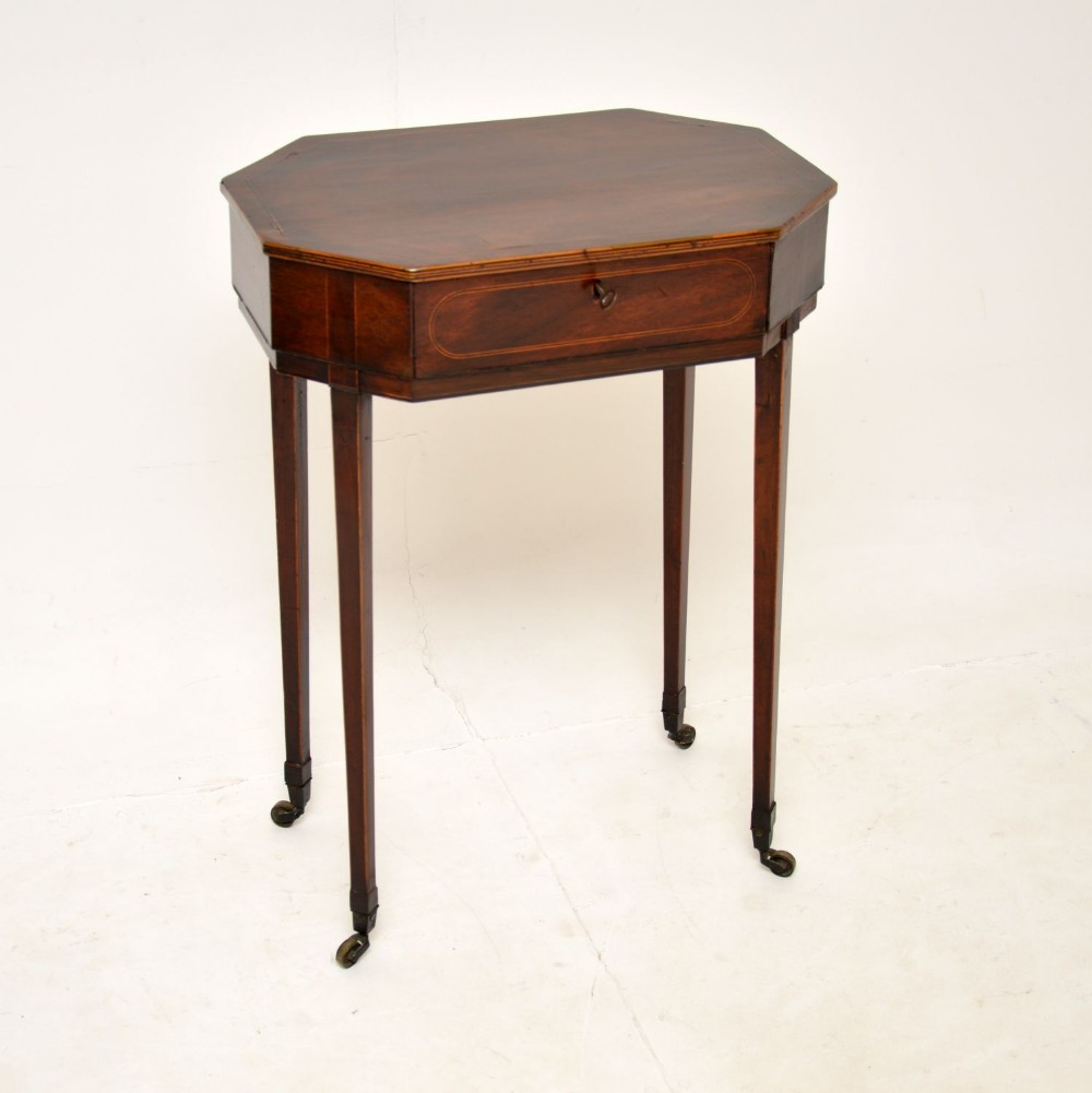 Antique Georgian Period Inlaid Mahogany Side Table
