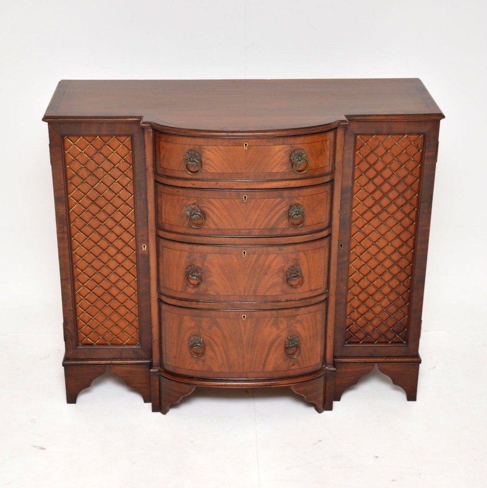 Antique Edwardian Grill Front Mahogany Sideboard