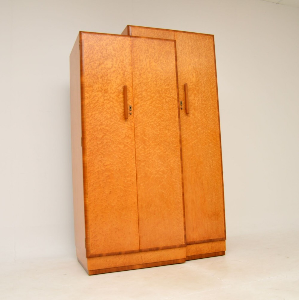 1920's Art Deco Birds Eye Maple Wardrobe