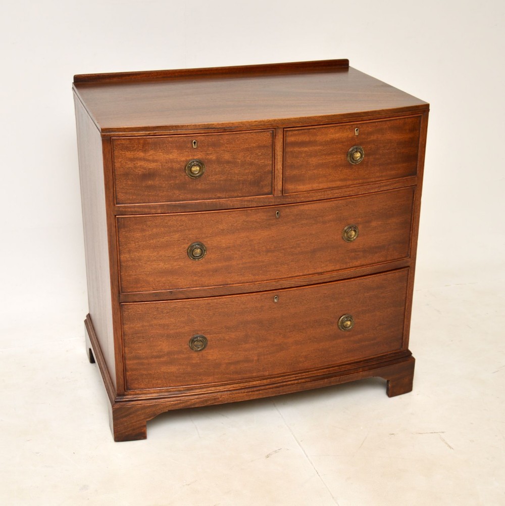 Antique Mahogany Bow Front Chest of Drawers by Maple & Co