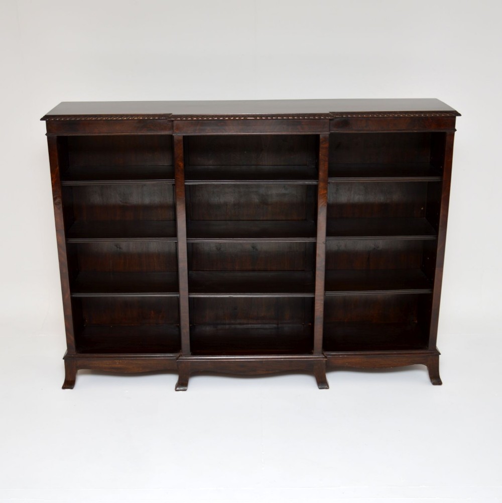 Antique Edwardian Mahogany Open Bookcase
