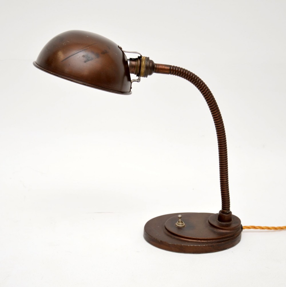 Art Deco Period Copper Desk Lamp
