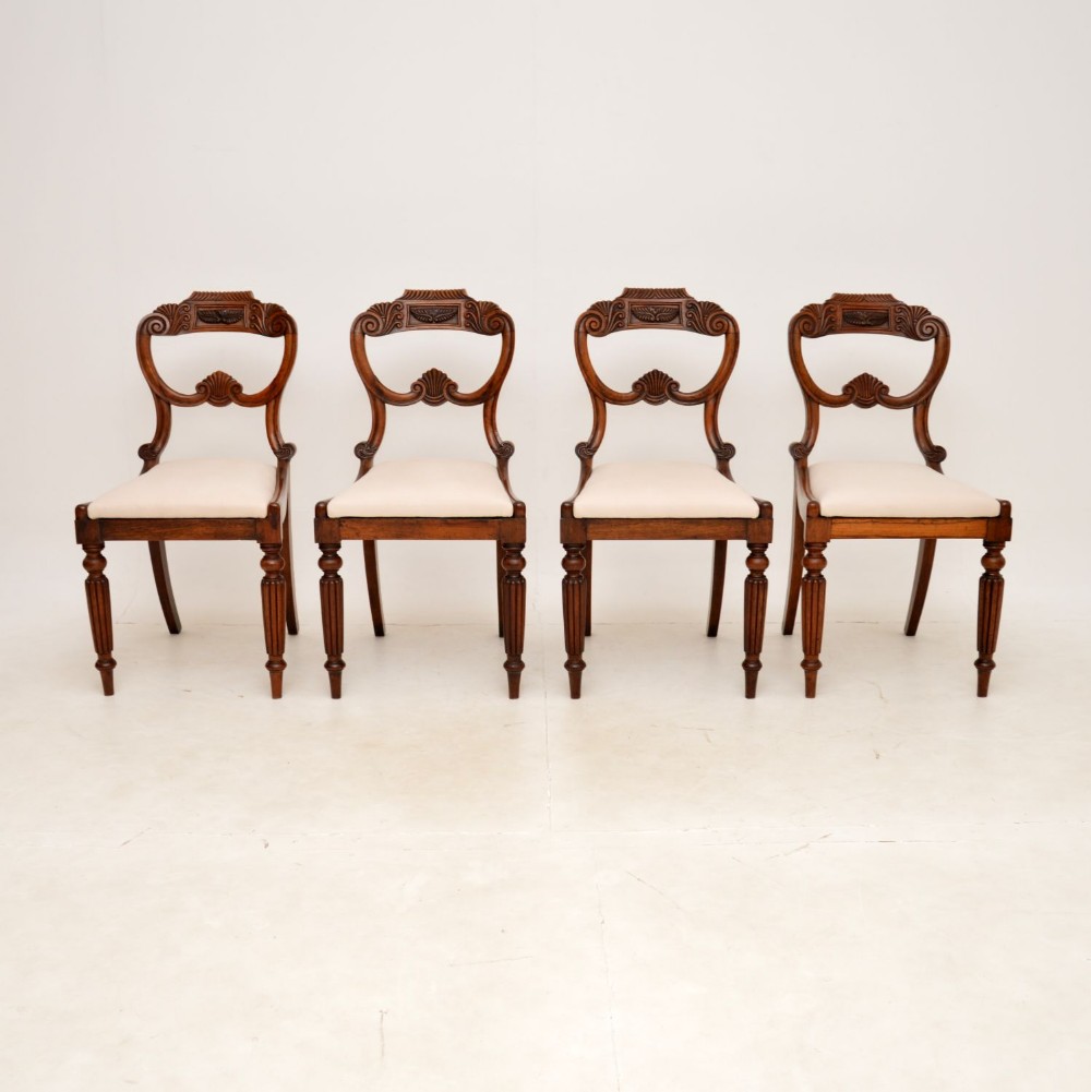 Set of 4 Antique Regency Rosewood Dining Chairs
