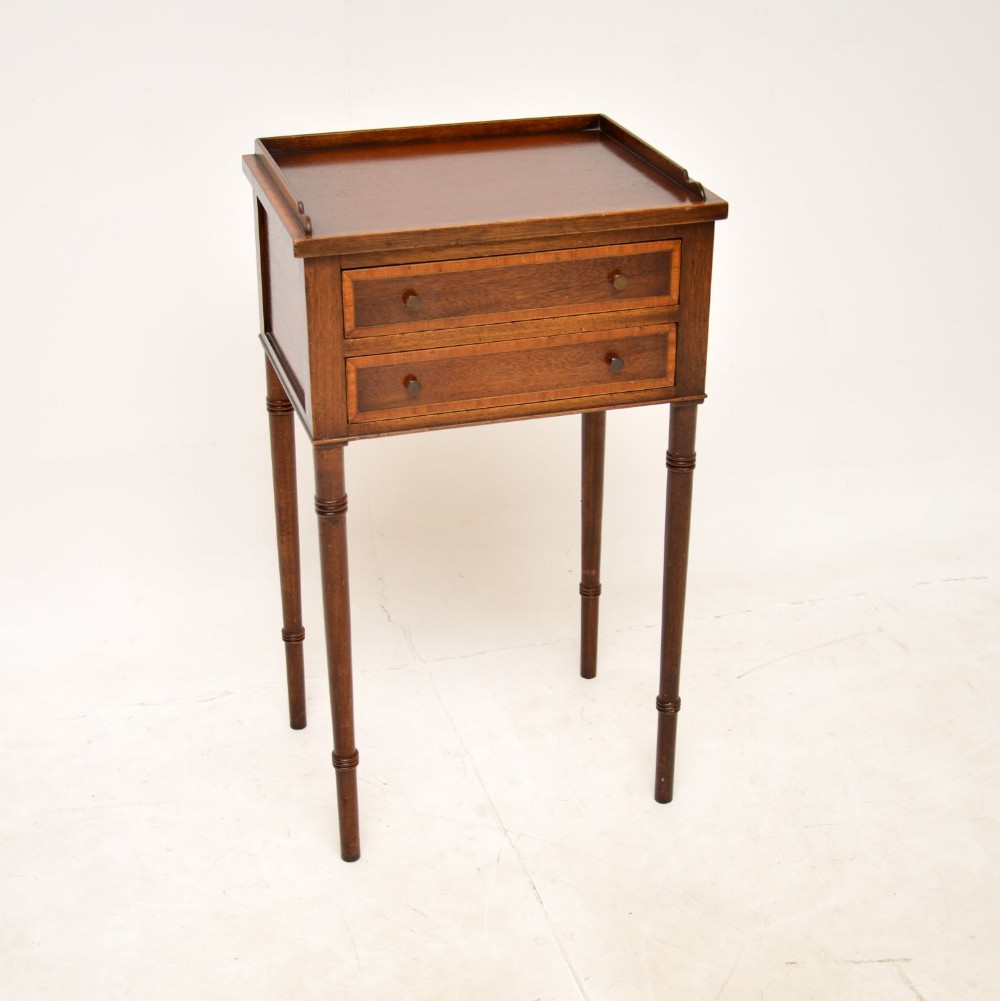 Antique Edwardian Inlaid Mahogany Side Table
