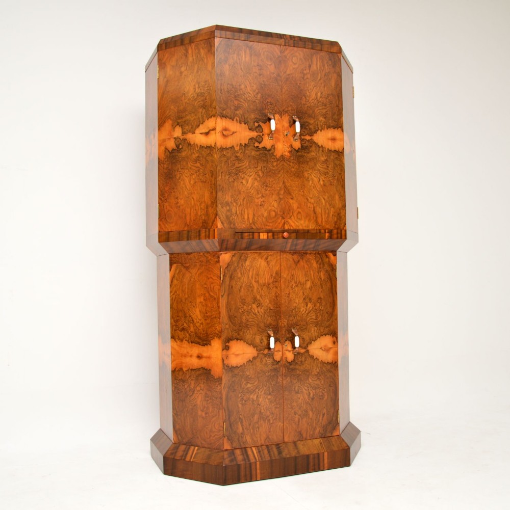 1930’s Art Deco Burr Walnut Cocktail Drinks Cabinet
