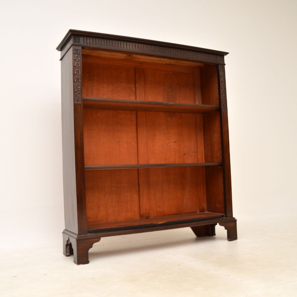 Antique Victorian Mahogany Open Bookcase
