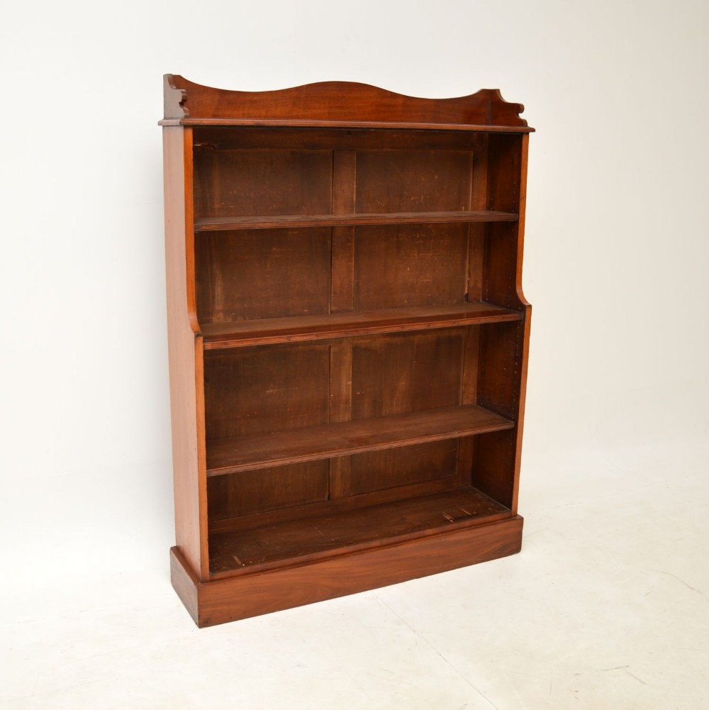 Antique Victorian Mahogany Open Bookcase
