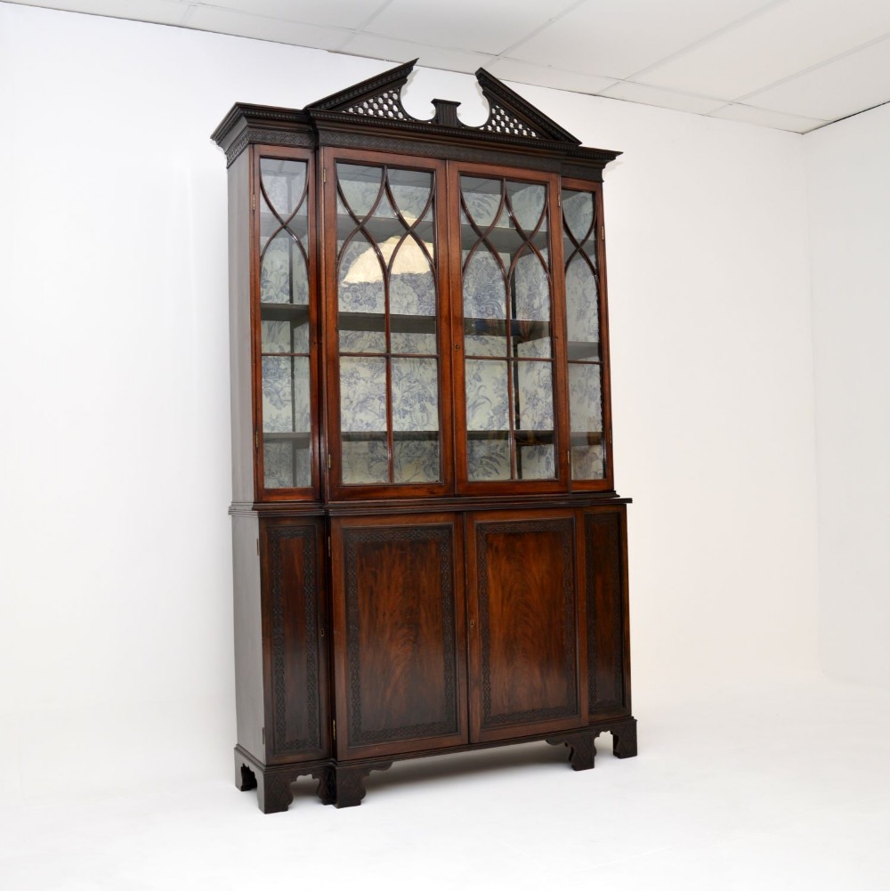 Antique Victorian Mahogany Breakfront Bookcase
