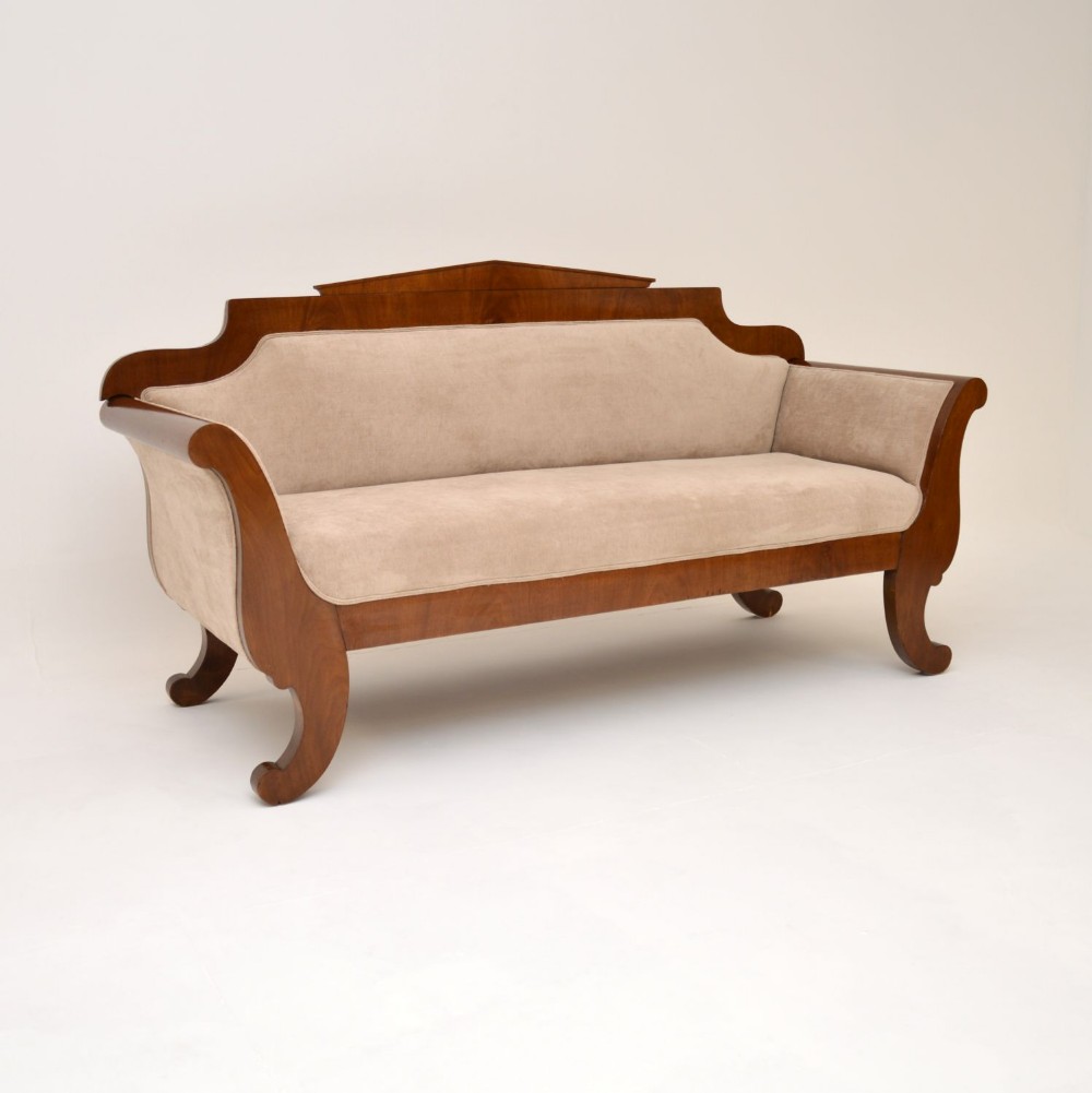 Antique Swedish Mahogany Biedermeier Sofa
