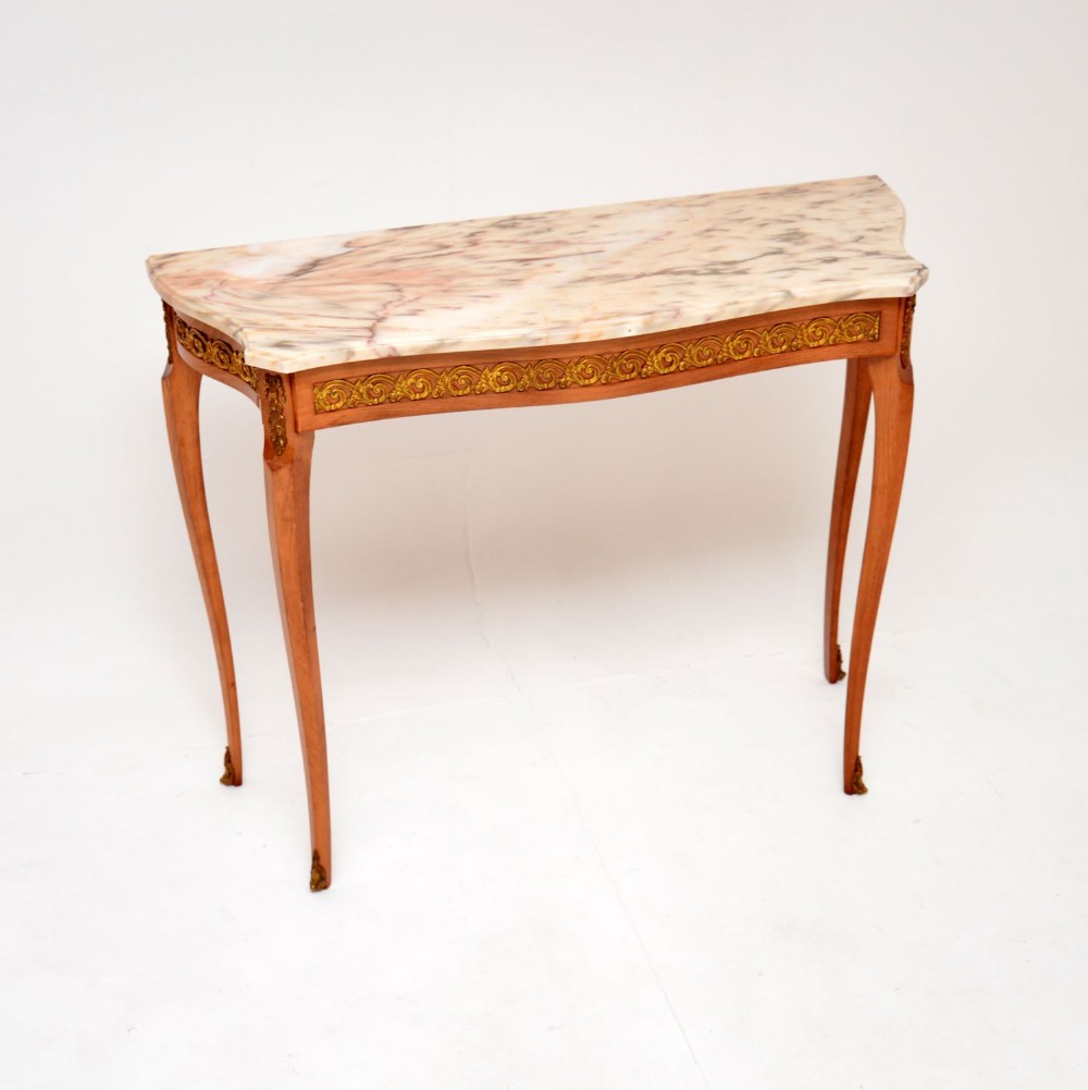 Antique French Marble Top Console Table
