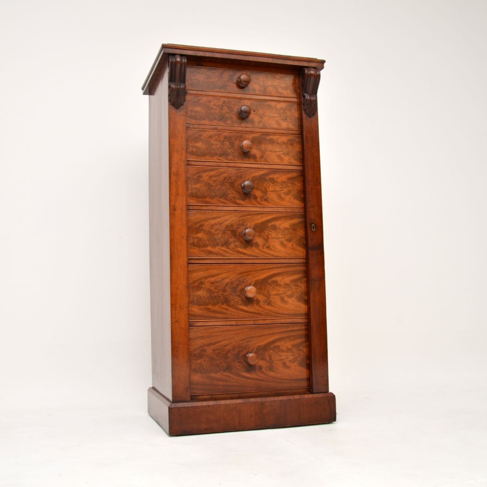 Antique Victorian Mahogany Wellington Chest of Drawers
