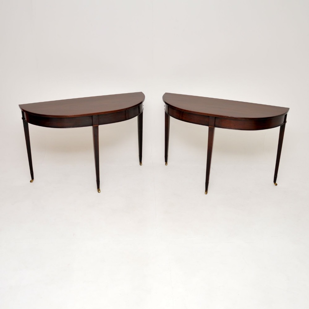 Pair of Antique Georgian Mahogany Console Tables
