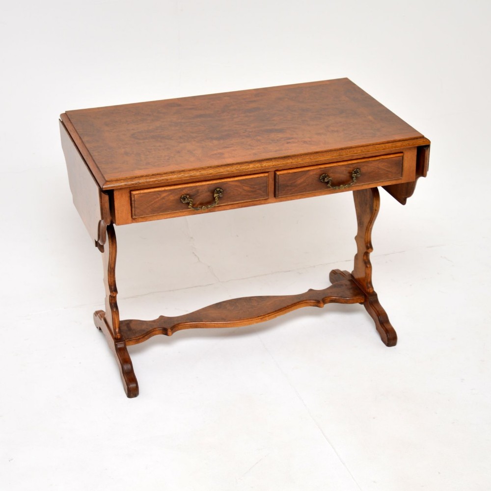 Antique Burr Walnut Drop Leaf Coffee Table

