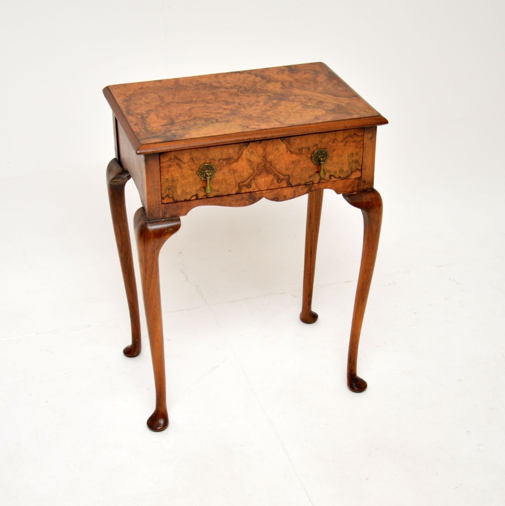 Antique Burr Walnut Side Table
