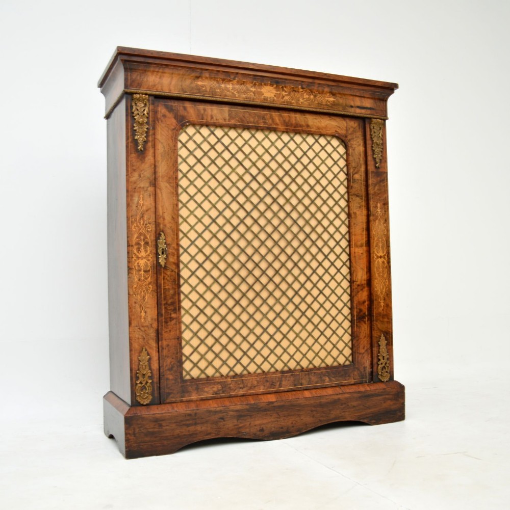 Antique Victorian Burr Walnut Pier Cabinet
