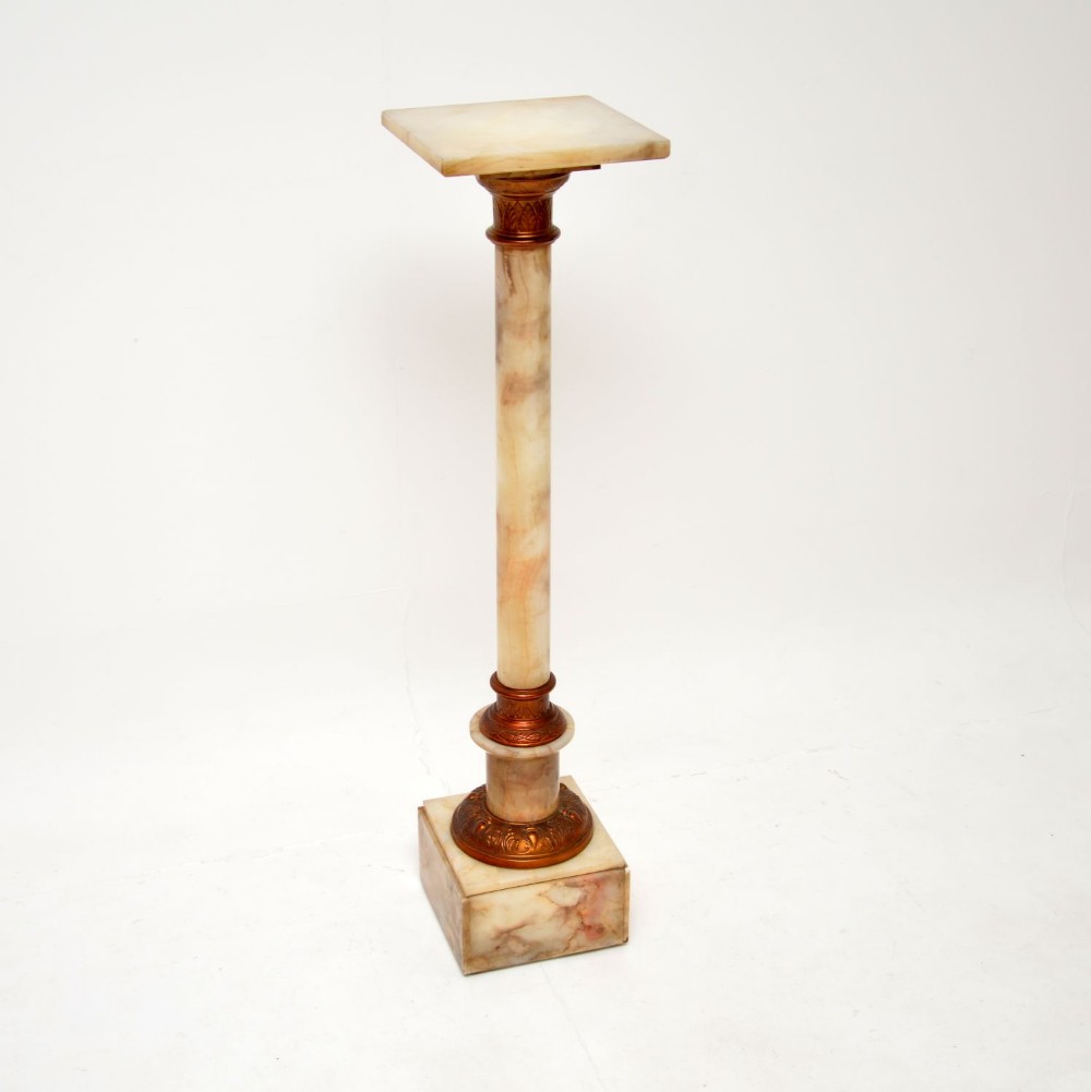 Antique Onyx and Brass Column