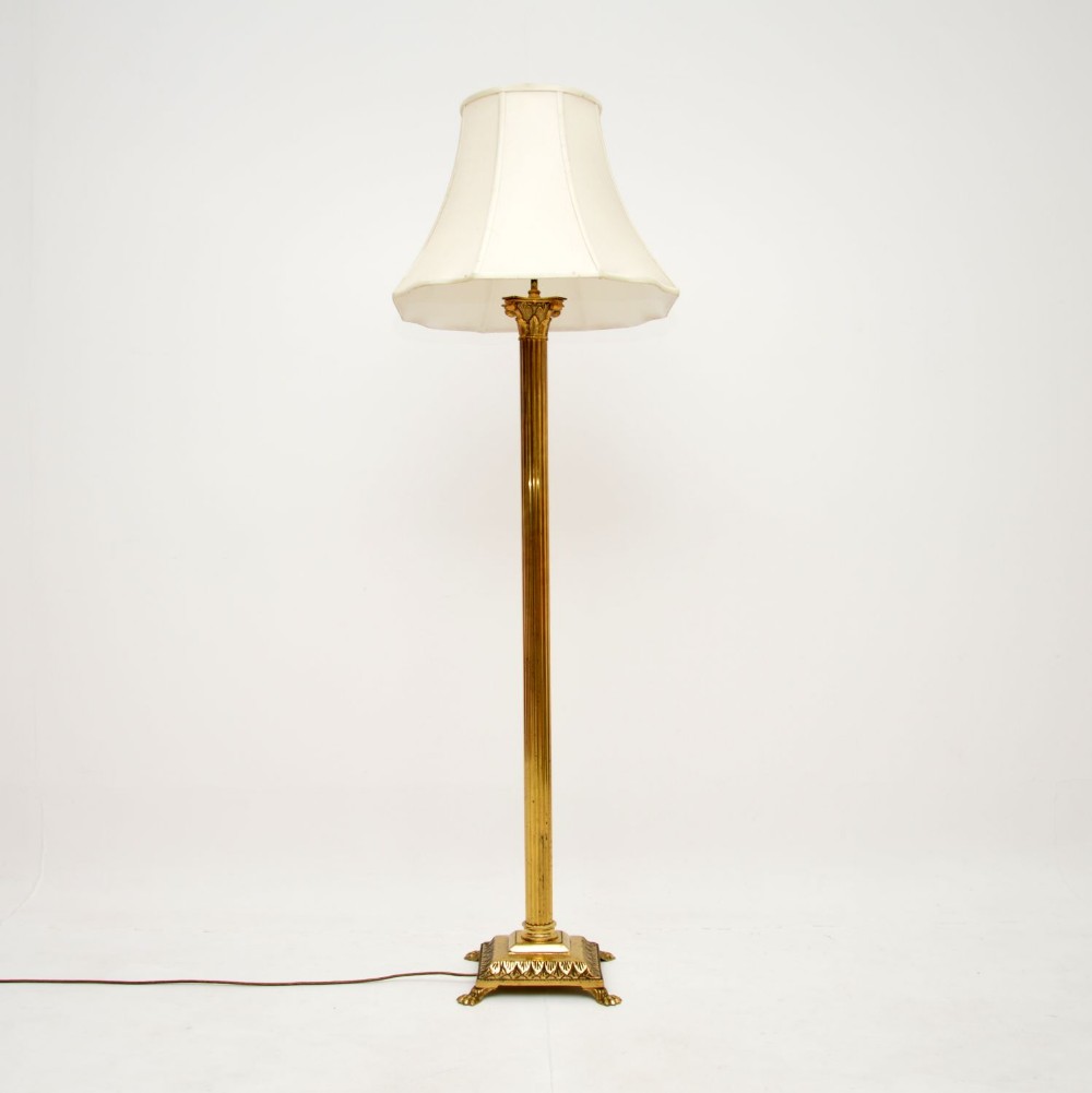 Antique Brass Neoclassical Floor Lamp
