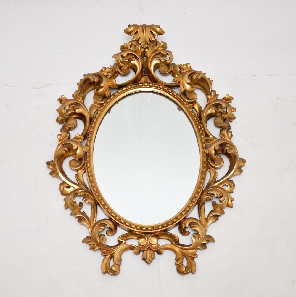 Antique French Rococo Style Gilt Wood Mirror