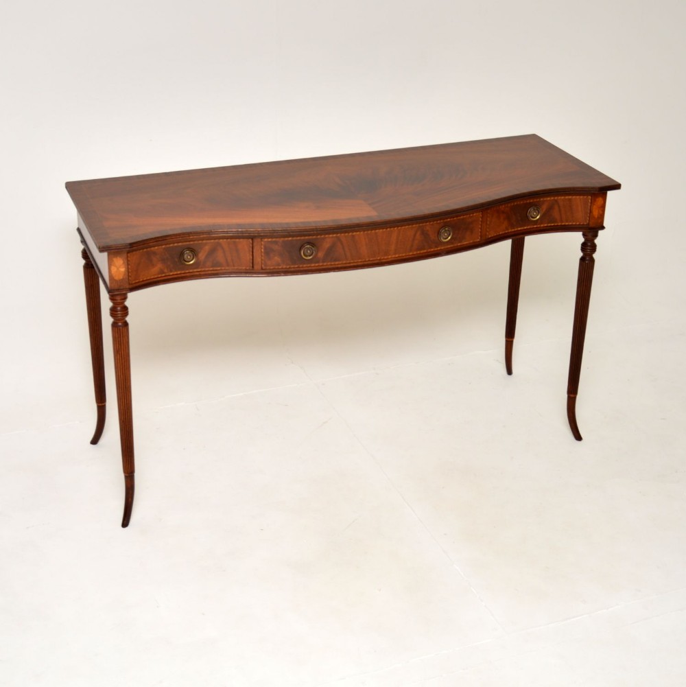 Antique Inlaid Mahogany Console Table
