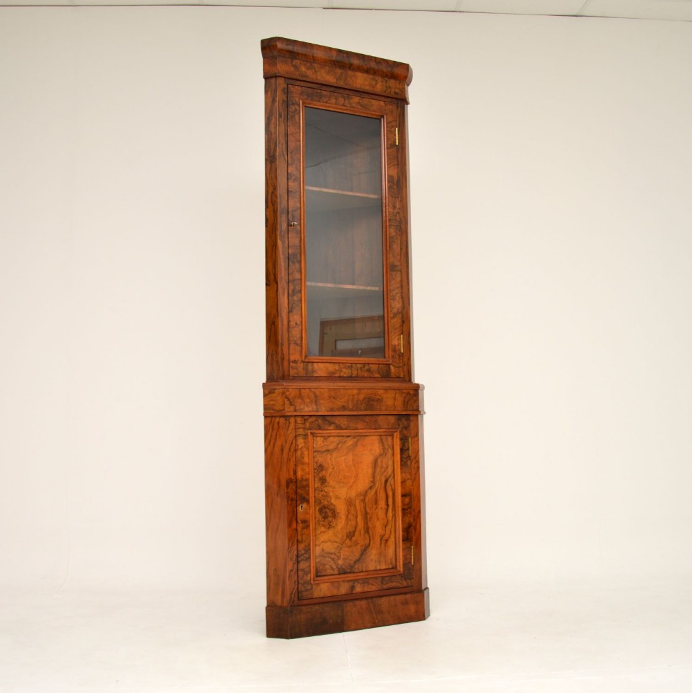 Antique Burr Walnut Corner Cabinet
