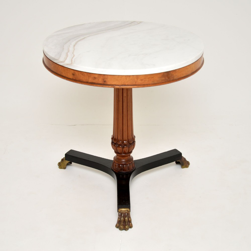 Antique Swedish Marble Top Occasional Table
