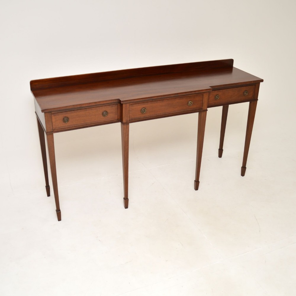 Antique Edwardian Mahogany Breakfront Console Table
