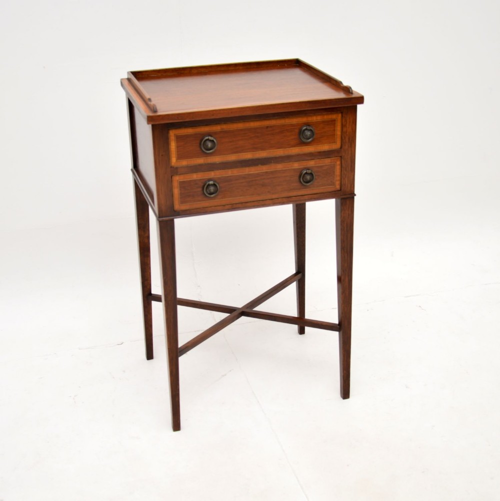 Antique Edwardian Inlaid Mahogany Side Table
