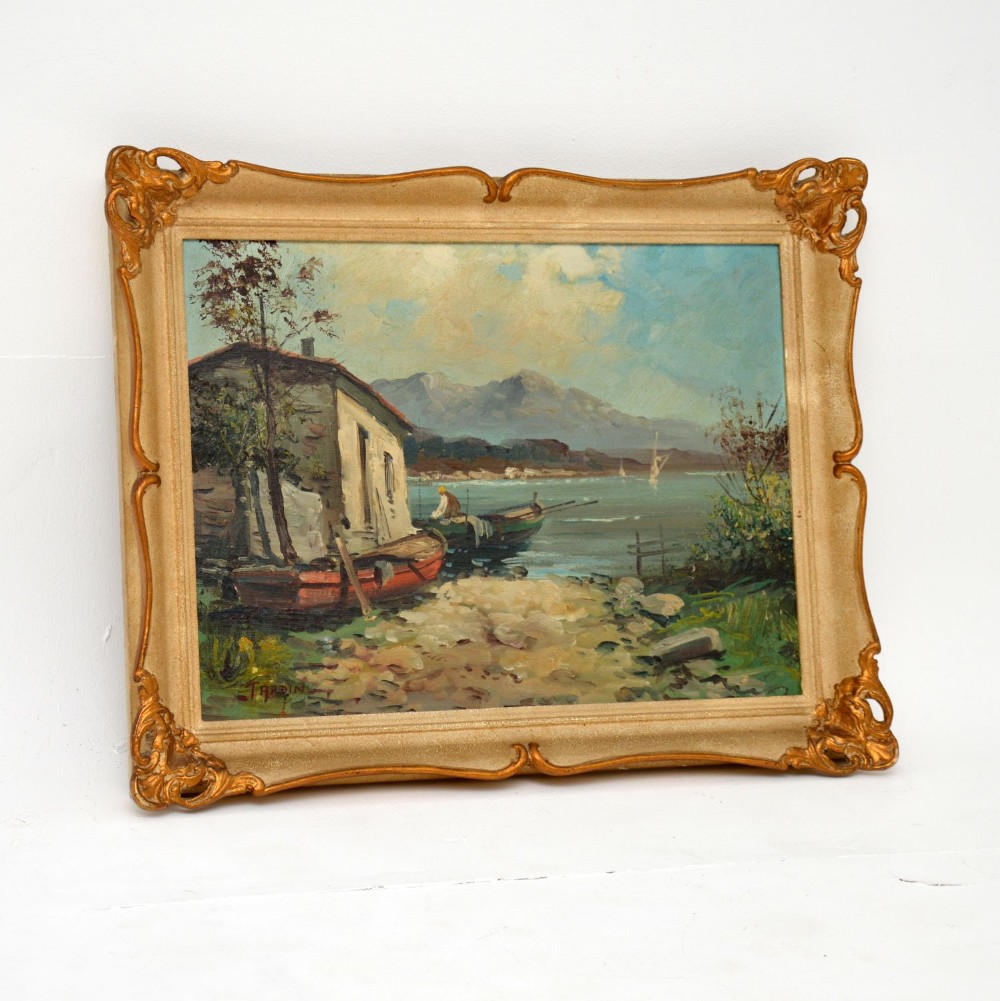 Antique Italian Landscape Oil Painting by ‘Tardini’
