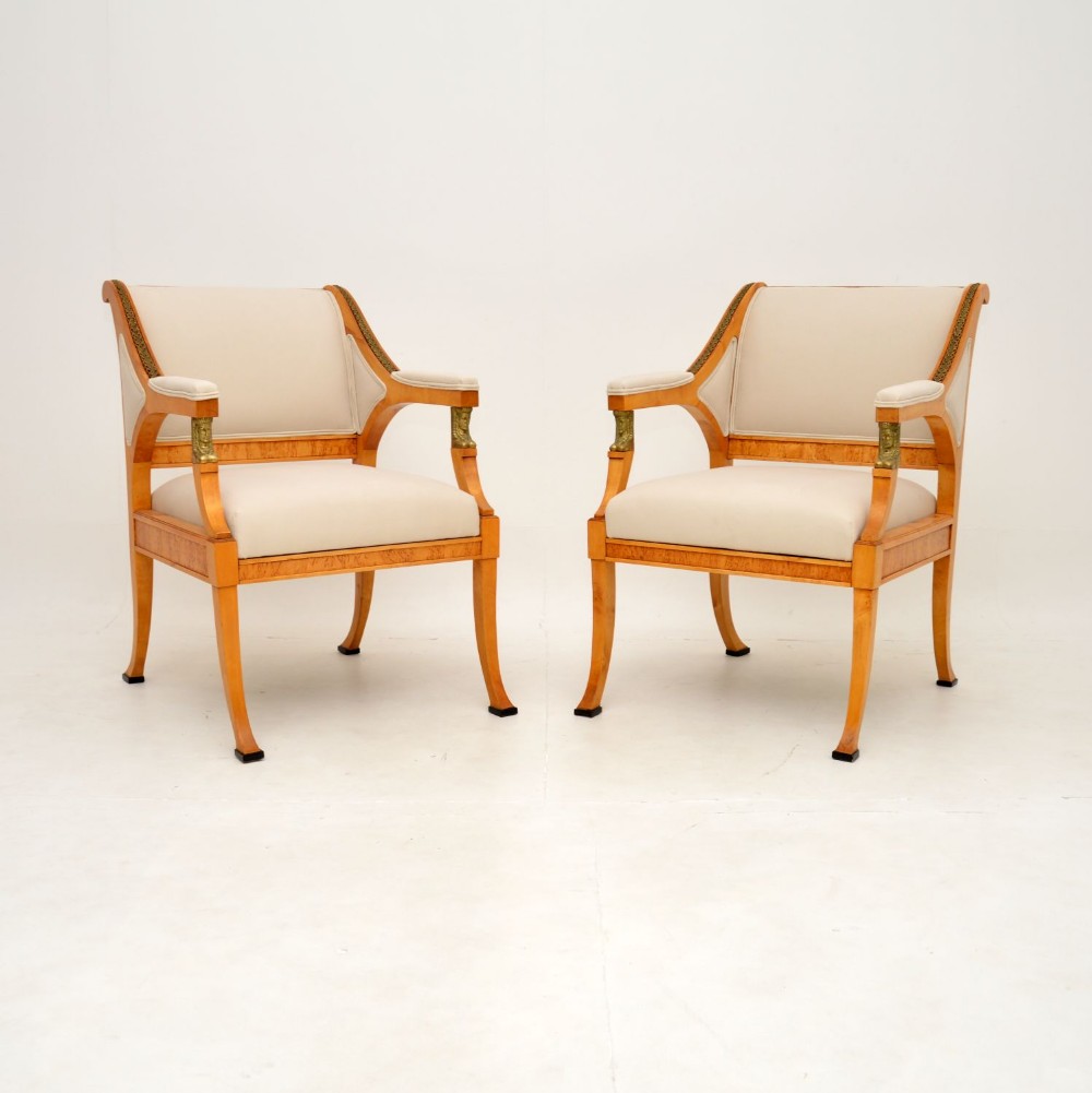 Pair of Antique Swedish Neoclassical Armchairs
