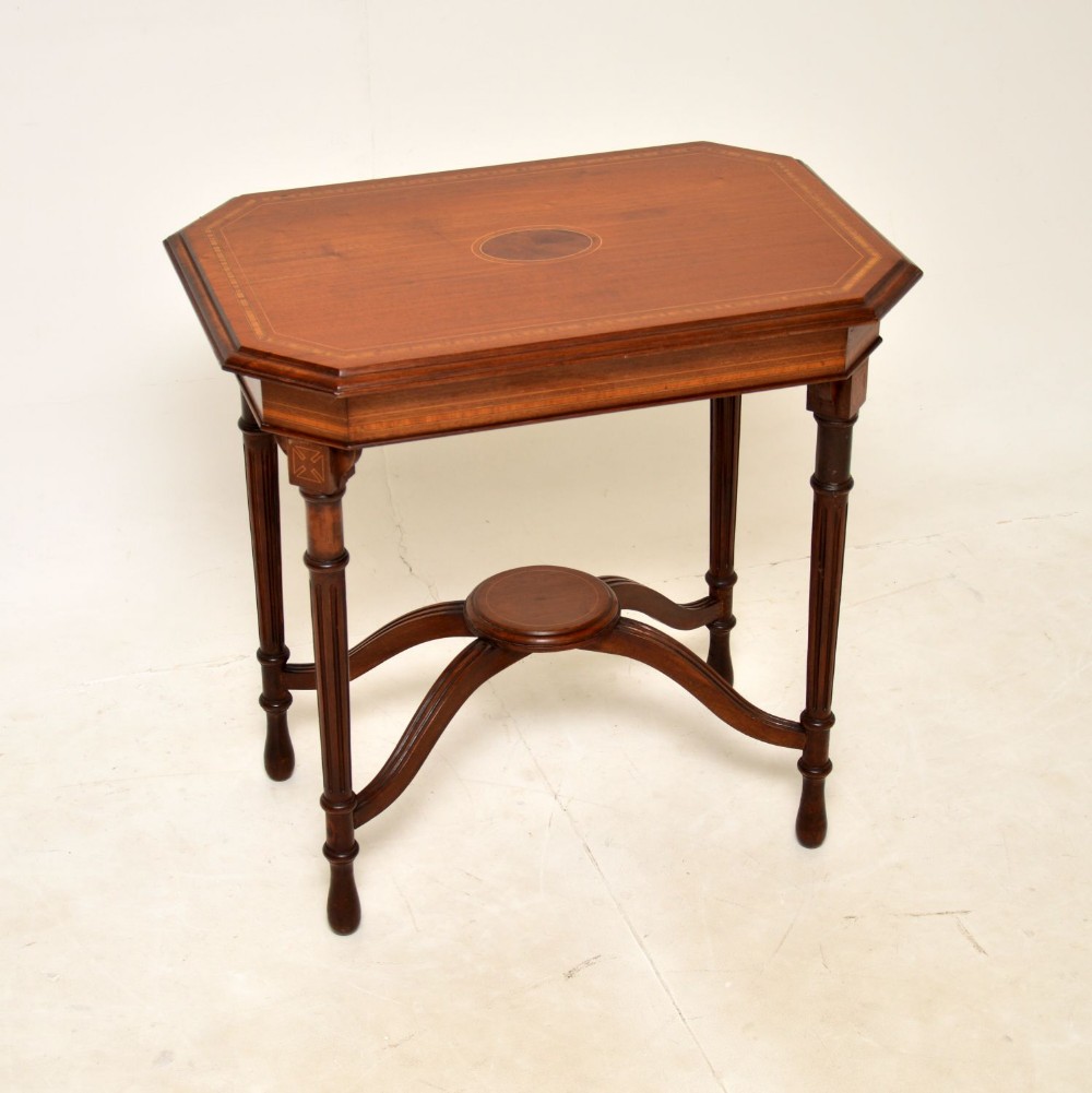 Antique Victorian Inlaid Mahogany Occasional Side Table